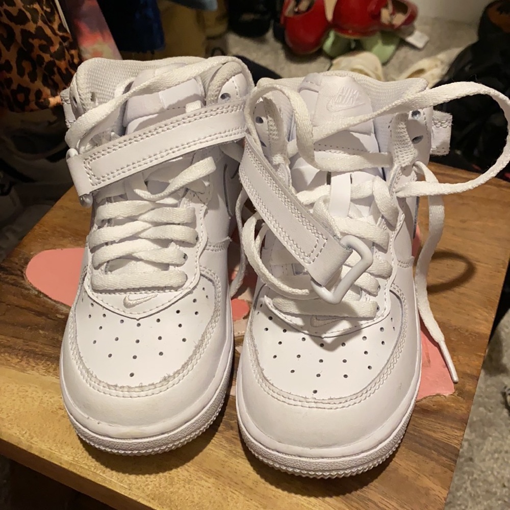Pre-school All White Air Force 1 Mid!